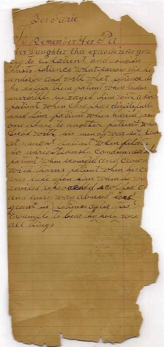 Letter to Daughter Fannie